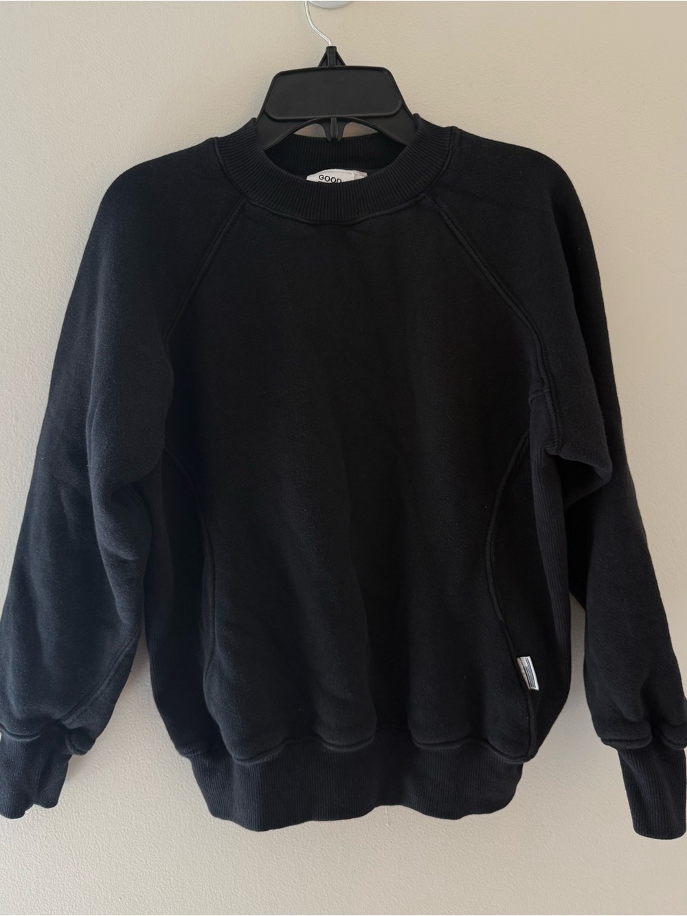 Good American Black Crewneck Sweater for Women Size: 0 #Lux-W